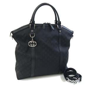 GUCCI Authentic Black Leather Tote Bag